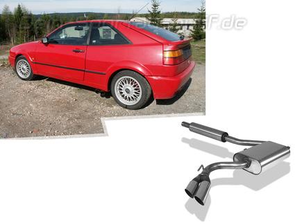 Fox Edelstahl Halbanlage Sidepipe VW Corrado G60 2x70mm rund scharf gerade