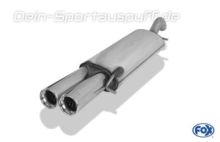 Fox Edelstahl Sportauspuff VW Corrado 2.0l 16V 2x76mm rund eingerollt gerade mit Absorber