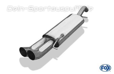 Fox Edelstahl Sportauspuff VW Corrado 2.0l 16V 2x76mm DTM rund scharf gerade