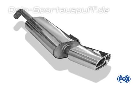 Fox Edelstahl Sportauspuff VW Corrado 2.0l 16V 135x80mm flachoval eingerollt abgeschrägt mit Absorber