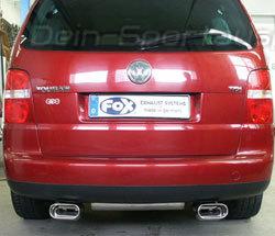 Fox Edelstahl Duplex Sportauspuff VW Touran 160x80mm flachoval eingerollt abgeschrägt mit Absorber