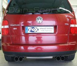 Fox Edelstahl Duplex Sportauspuff VW Touran 1.4 TSI 2x76mm DTM rund scharf gerade