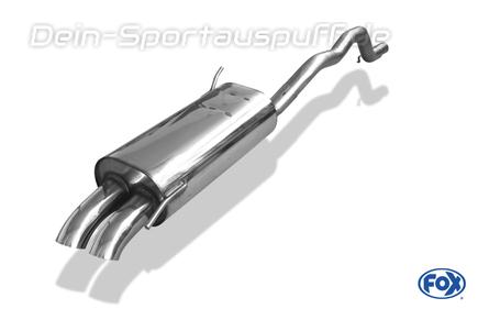 Fox Edelstahl Sportauspuff VW T4 Syncro ab 90 2x63mm Dieseloptik scharf 45° nach unten gebogen