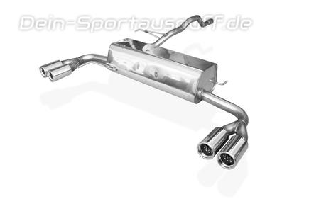 Fox Edelstahl Duplex Sportauspuff VW T4 Syncro 2x76mm rund eingerollt gerade mit Absorber