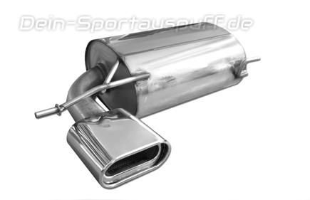 Fox Edelstahl Sportauspuff VW Tiguan Typ 5N 160x80mm flachoval eingerollt abgeschrägt mit Absorber