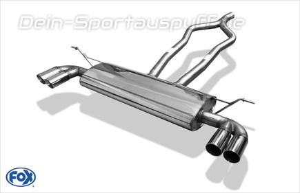 Fox Edelstahl Duplex Sportauspuff VW Touareg 7L 3.2l V6 2.5 R5 TDI V6 TDI je 2x80mm rund doppelwandig abgeschrägt