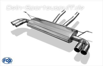 Fox Edelstahl Duplex Sportauspuff VW Touareg 7L je 2x80mm rund doppelwandig abgeschrägt