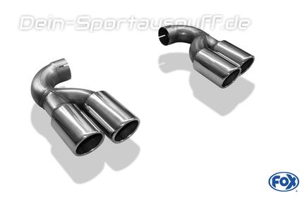 Fox Edelstahl Duplex Endrohrsatz VW Touareg 7L 2x90mm rund eingerollt abgeschrägt
