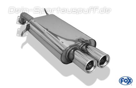 Fox Edelstahl Sportauspuff Volvo V40 u. S40 2x80mm rund eingerollt gerade mit Absorber