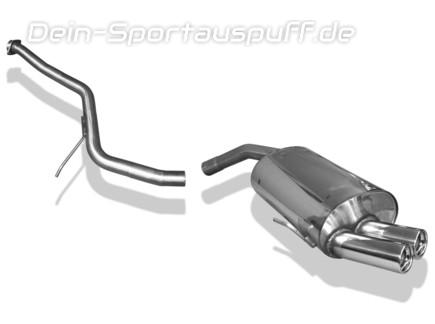 Fox Edelstahl Racing-Komplettanlage ab Kat. Alfa Romeo 156 2x76mm rund eingerollt gerade mit Absorber