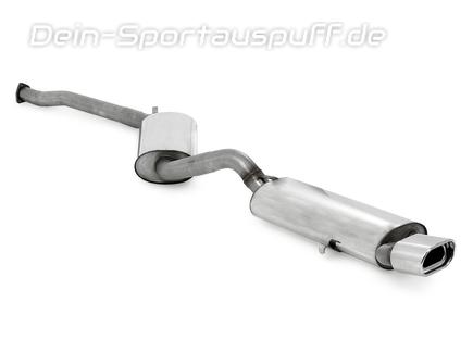 Fox Edelstahl Sportauspuff-Komplettanlage ab Kat Audi 80/90 (81/85) Limousine/Coupe - Modelle mit Kat - 135x80mm flachoval eingerollt abgeschrägt mit Absorber