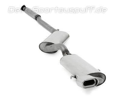 Fox Edelstahl Sportauspuff-Komplettanlage ab Kat Audi 80/90 (81/85) Limousine/Coupe - Modelle ohne Kat - 135x80mm flachoval eingerollt abgeschrägt mit Absorber