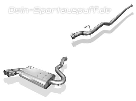 Fox Edelstahl Racing-Komplettanlage ab Kat. Ø63,5mm Audi Urquattro 2x76mm rund scharf gerade