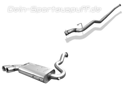 Fox Edelstahl Racing-Komplettanlage ab Kat. Ø63,5mm Audi Urquattro 2x76mm rund eingerollt gerade mit Absorber