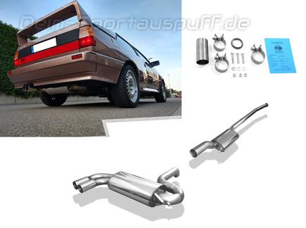 Fox Edelstahl Sportauspuff-Komplettanlage ab Kat Ø76mm Audi Urquattro 2x76mm rund scharf gerade