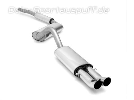 Fox Edelstahl Sportauspuff-Komplettanlage ab Kat Audi 80/90 89 B3 Limousine/Coup u. B4 Cabrio 2x76mm DTM rund scharf