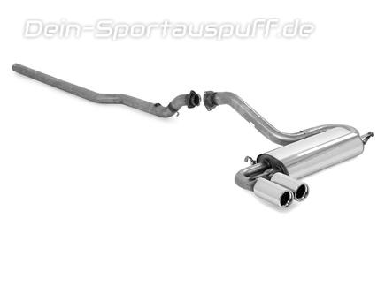 Fox Edelstahl Racing-Komplettanlage ab Kat. Audi 80/90 quattro (89) Limousine/Coupe 2x76mm rund eingerollt gerade mit Absorber