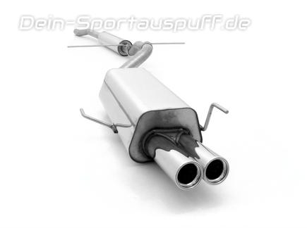 Fox Edelstahl Sportauspuff-Komplettanlage ab Kat Audi 80 B4 Limousine/Avant 2.0-2.8l 2x76mm rund eingerollt gerade mit Absorber