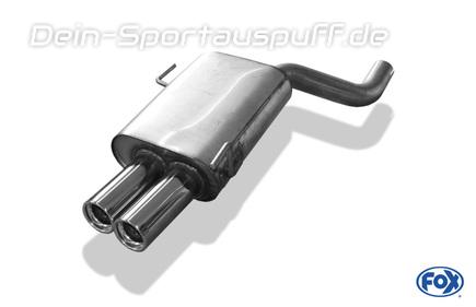 Fox Edelstahl Racing-Komplettanlage ab Kat. Audi 80 quattro B4 Limousine/Avant mit Serien-Schürze 2x76mm rund