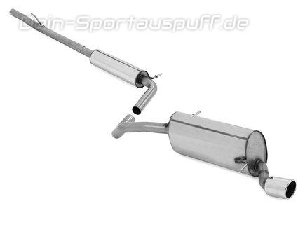 Fox Edelstahl Sportauspuff-Komplettanlage ab Kat Audi A1 2010- 1x90mm rund eingerollt abgeschrägt