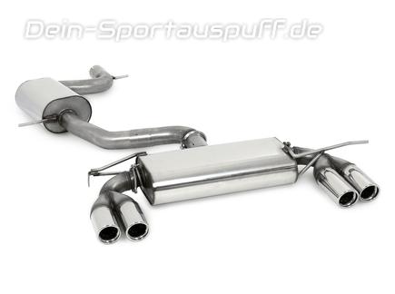 Fox Edelstahl Duplex Sportauspuff-Komplettanlage ab Kat Ø70mm Audi A3 8P je 2x76mm rund eingerollt