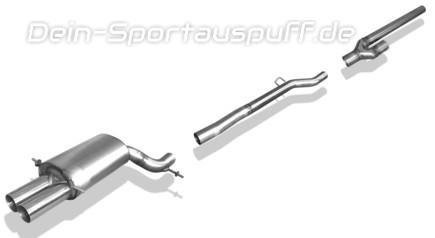 Fox Edelstahl Racing-Komplettanlage ab Kat. Audi S4 Biturbo quattro A4 B5 Limousine/Avant 2x76mm rund scharf gerade