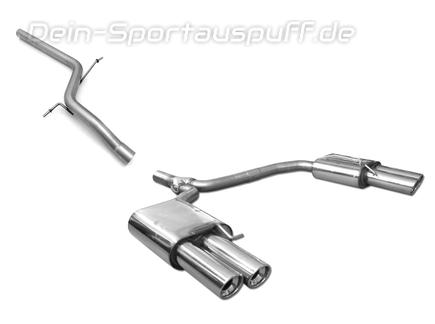 Fox Edelstahl Duplex Racing-Komplettanlage ab Kat. Audi A4 B8 8K Limousine/Avant 2.0l TFSI inkl. Quattro je 2x90mm rund eingerollt abgeschrägt mit Absorber