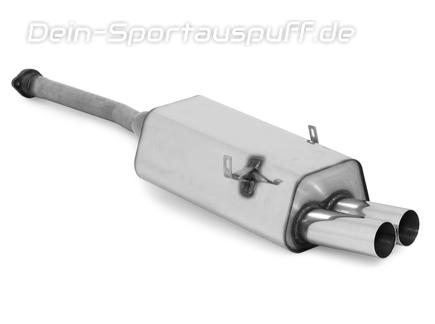 Fox Edelstahl Sportauspuff inkl. Verbindungsrohr BMW 3er E36 320i 323i Limo Touring Coupe Cabrio 2x76mm rund scharf gerade