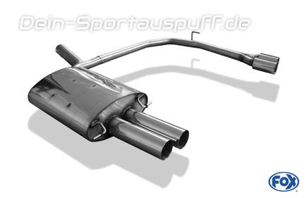Fox Edelstahl Duplex Sportauspuff BMW 5er E60 E61 520d Limousine u. Touring 2x76mm rund scharf gerade