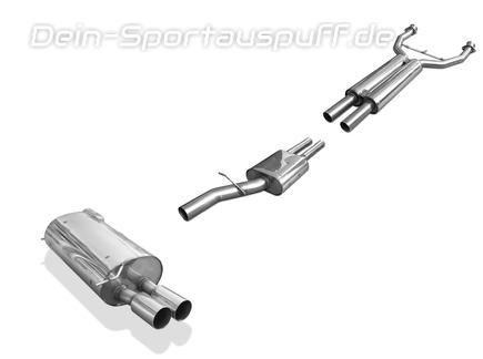Fox Edelstahl Sportauspuff-Komplettanlage ab Kat BMW 7er E65 735i 745i 2001- 2x90mm rund scharf gerade