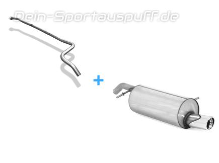 Fox Edelstahl Racing-Komplettanlage ab Kat. Citroen C2 1x90mm rund eingerollt abgeschrägt mit Absorber