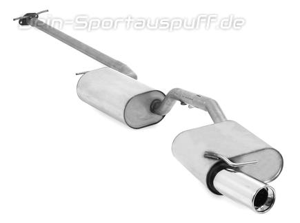 Fox Edelstahl Sportauspuff-Komplettanlage ab Kat Ford Focus 1 Stufenheck 1.8l DFW 1x90mm rund eingerollt gerade mit Absorber