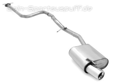 Fox Edelstahl Racing-Komplettanlage ab Kat. Ford Focus 1 Stufenheck 1.8l DFW 1x90mm rund eingerollt gerade mit Absorber