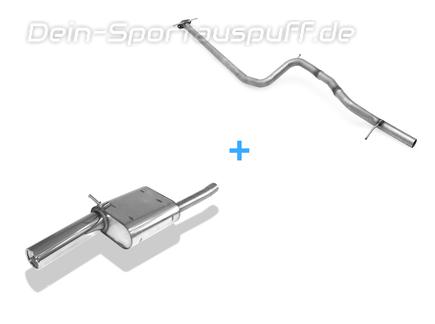 Fox Edelstahl Racing-Komplettanlage ab Kat. Ford Focus 1 Tunier 1.8l DNW 1x90mm rund eingerollt gerade mit Absorber