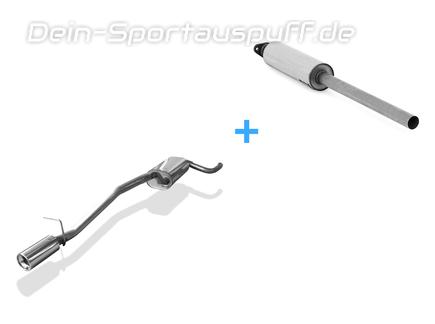 Fox Edelstahl Sportauspuff-Komplettanlage ab Kat Ford Focus 2 Turnier Bj.04-10 1x90mm rund eingerollt gerade mit Absorber