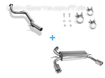 Fox Edelstahl Duplex Racing-Komplettanlage ab Kat. Ford Focus 2 RS ab 2009 1x100mm rund eingerollt abgeschrägt mit Absorber