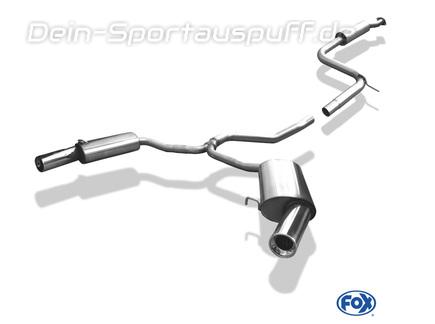Fox Edelstahl Duplex Sportauspuff-Komplettanlage ab Kat Ford Mondeo MK1 BNP Tunier Bj.93-96 1x90mm rund eingerollt gerade mit Absorber