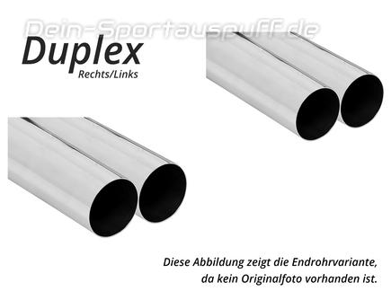 Fox Edelstahl Duplex Sportauspuff-Komplettanlage ab Kat Honda Civic 7 Type R EP3 2x76mm rund scharf gerade