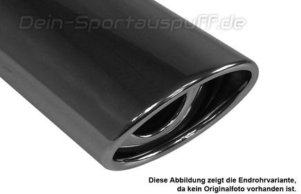 Fox Edelstahl Sportauspuff-Komplettanlage ab Kat Honda Civic 7 5-türig Typ EU 115x85mm oval eingerollt abgeschrägt mit Absorber