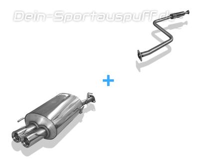 Fox Edelstahl Sportauspuff-Komplettanlage ab Kat Honda Prelude 4 Typ BB1 BB2 BB3 Bj.92-96 2x76mm rund eingerollt gerade mit Absorber