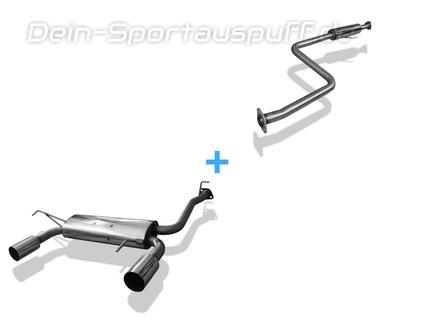 Fox Edelstahl Duplex Sportauspuff-Komplettanlage ab Kat Honda Prelude 4 Typ BB1 BB2 BB3 Bj.92-96 1x90mm rund scharf gerade