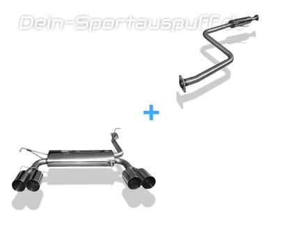 Fox Edelstahl Duplex Sportauspuff-Komplettanlage ab Kat Honda Prelude 4 Typ BB1 BB2 BB3 Bj.92-96 2x90mm rund scharf gerade