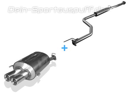 Fox Edelstahl Sportauspuff-Komplettanlage ab Kat Honda Prelude 5 Typ BB9 Bj.97-02 2x76mm rund eingerollt gerade mit Absorber