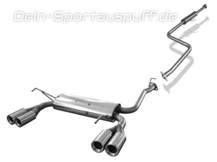 Fox Edelstahl Duplex Sportauspuff-Komplettanlage ab Kat Honda Prelude 5 Typ BB9 Bj.97-02 2x80mm rund eingerollt gerade mit Absorber