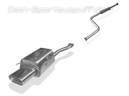 Fox Edelstahl Sportauspuff-Komplettanlage ab Kat Honda Accord 5 Typ CE7 Bj.93-97 160x80mm flachoval eingerollt abgeschrägt mit Absorber