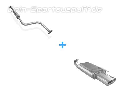 Fox Edelstahl Sportauspuff-Komplettanlage ab Kat Honda Accord 5 Typ CE8 CE9 Bj.93-97 160x80mm flachoval eingerollt abgeschrägt mit Absorber