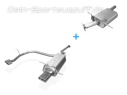 Fox Edelstahl Duplex Sportauspuff-Komplettanlage ab Kat Hyundai Santa Fe 1 Typ SM 160x80mm flachoval eingerollt abgeschrägt mit Absorber