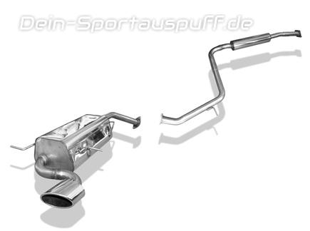 Fox Edelstahl Sportauspuff-Komplettanlage ab Kat Mazda Xedos 6 Typ CA 115x85mm oval eingerollt seitlich abgeschrägt