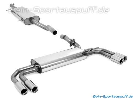 Fox Edelstahl Duplex Sportauspuff-Komplettanlage ab Kat Mercedes Vito u. Viano W639 V639 2x80mm rund eingerollt gerade mit Absorber