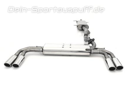 Fox Edelstahl Duplex Sportauspuff-Komplettanlage ab Kat Mercedes Vito u. Viano W639 V639 2x88x74mm oval eingerollt abgeschrägt